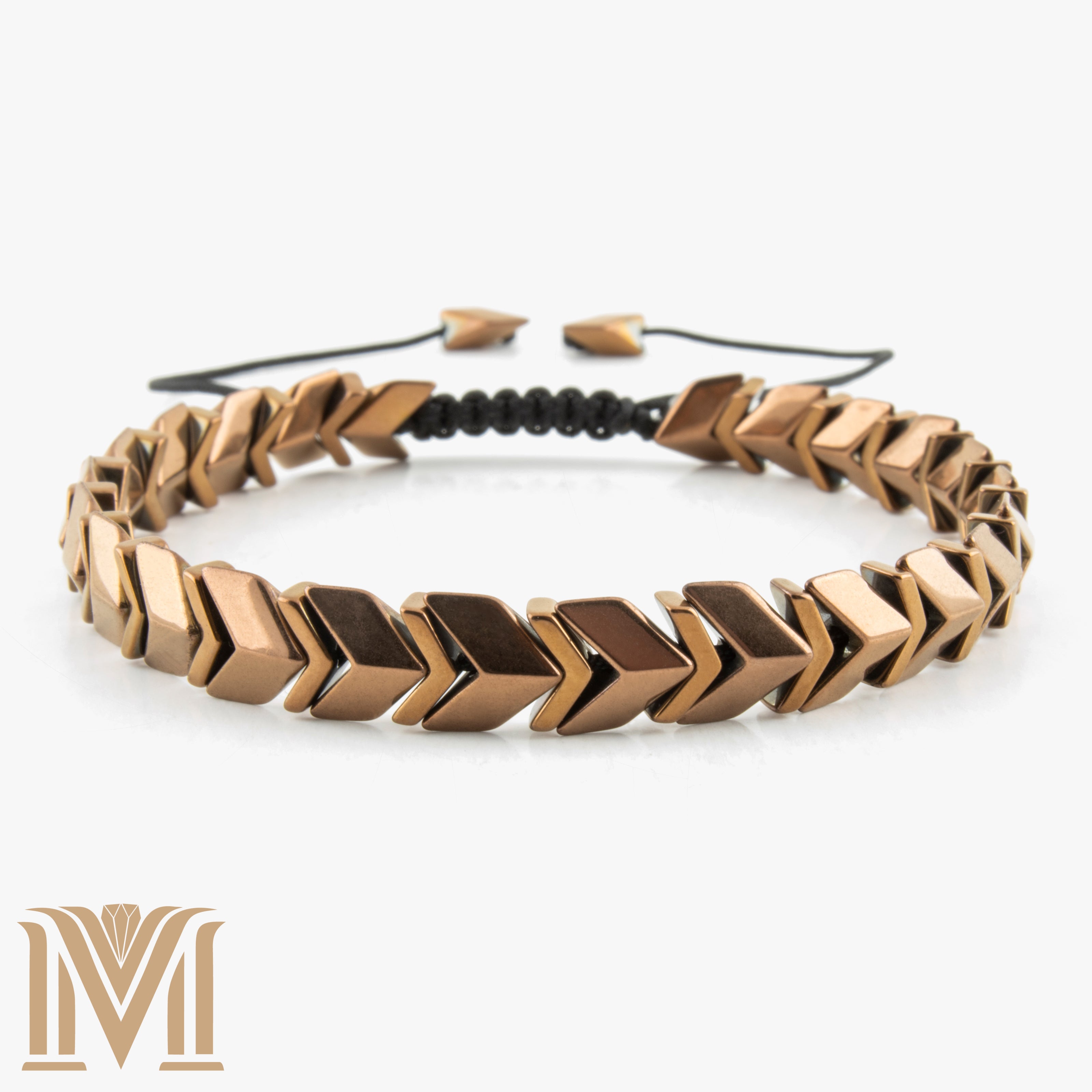 Copper Hematite Arrow Bracelet – Adjustable Unisex Grounding Jewelry