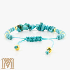 Turquoise beads with gold accents