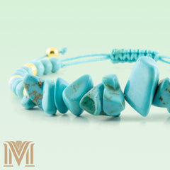 Turquoise gemstone chip bracelet