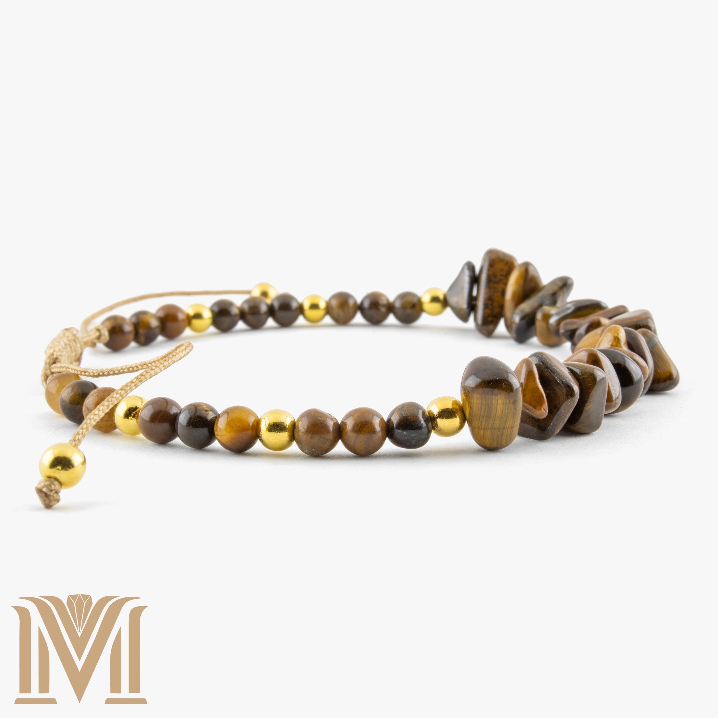 Handmade Tiger Eye chip bracelet