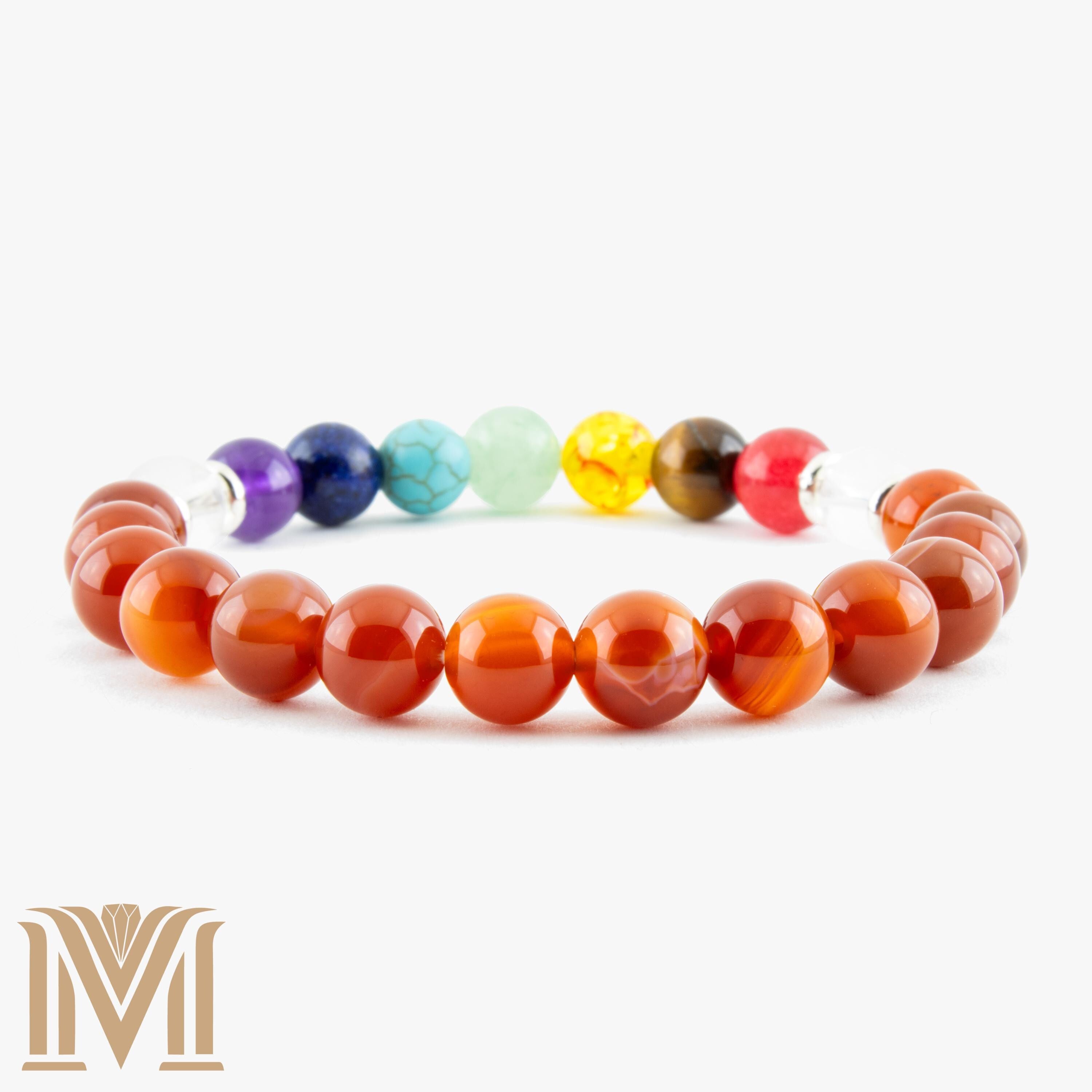Chakra bracelet gemstone detail