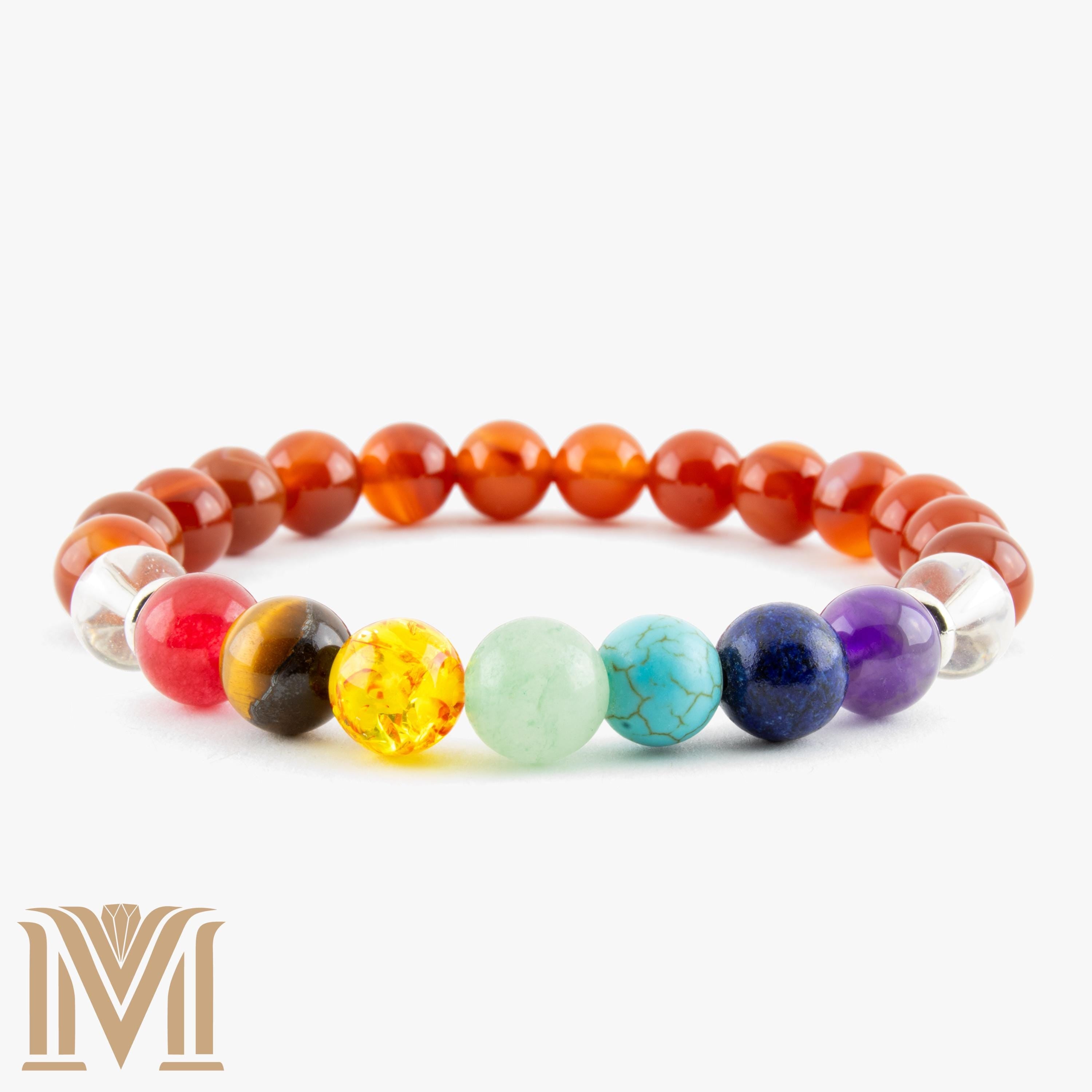 Multicolor chakra gemstone stretch bracelet