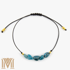 Blue Apatite bracelet close-up