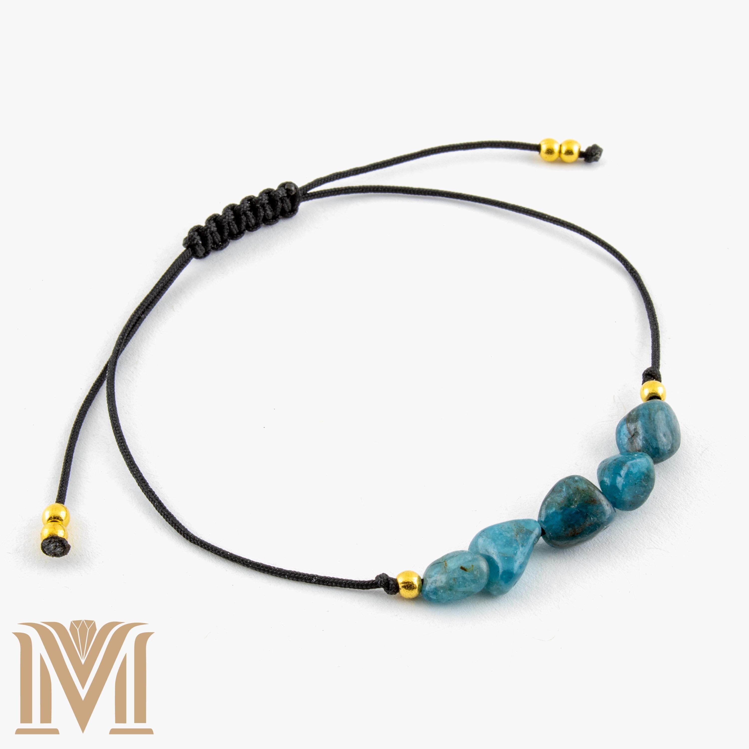 Blue Apatite macrame bracelet