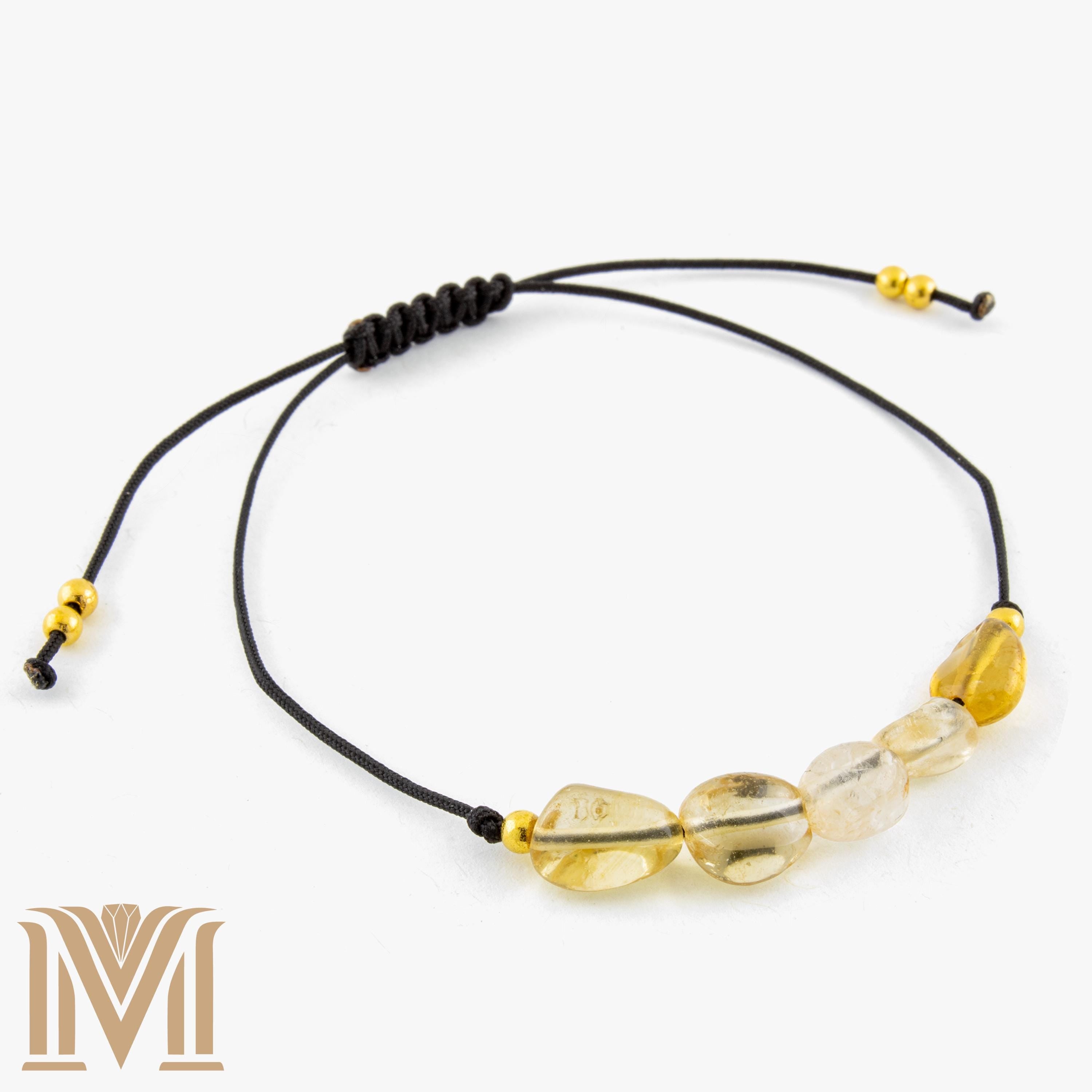 Adjustable Citrine gemstone bracelet