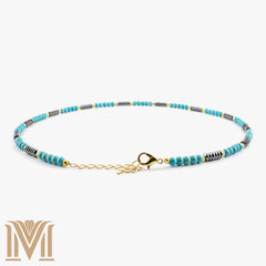 Turquoise and Hematite necklace detail