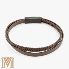 Brown leather bracelet product view