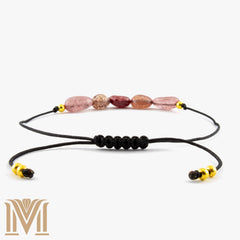 Adjustable Strawberry Quartz bracelet