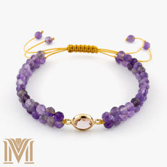 Faceted Amethyst bracelet close-up