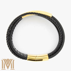 Gift-ready black and gold custom bracelet