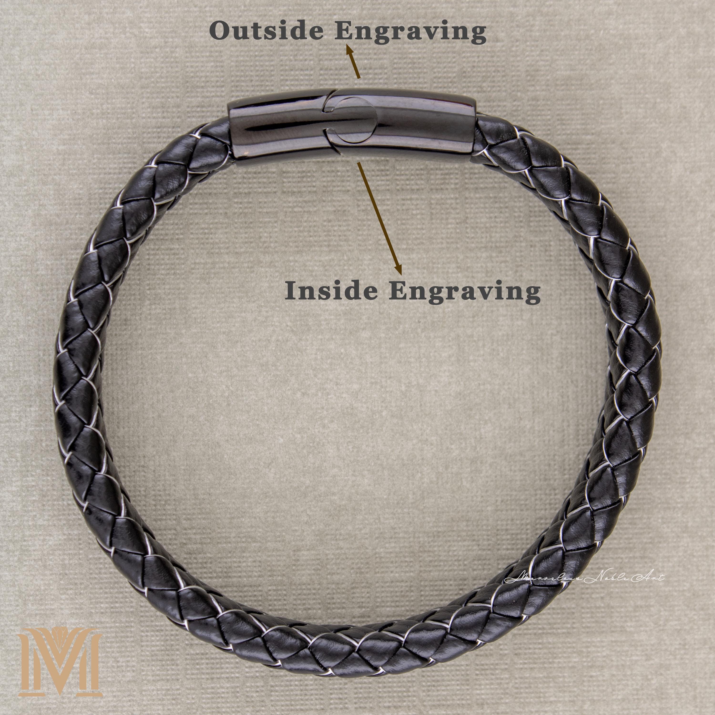 Black stainless steel clasp engraving