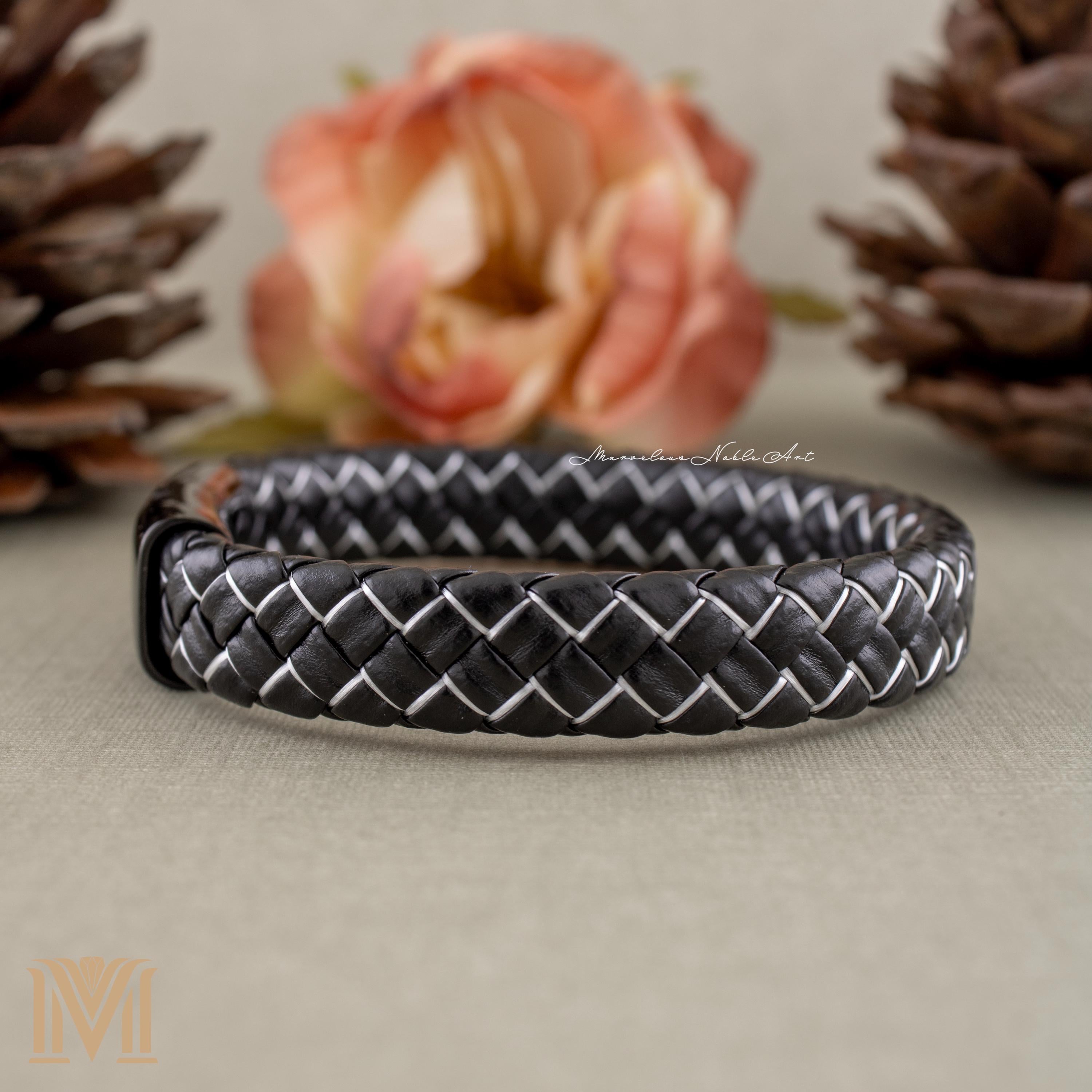 Engraved black clasp close-up