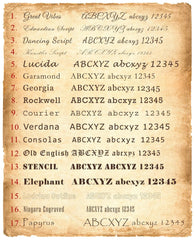 Engraving font styles
