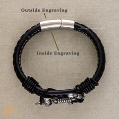 Black braided leather texture detail