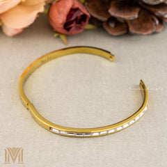 Crystal accent slim gold bracelet