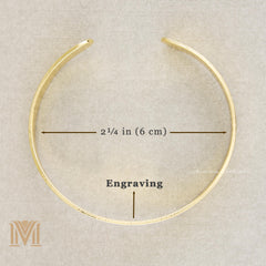 Gold cuff size guide