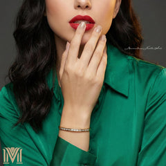 Personalized women's gold bangle