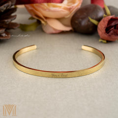 Top view of gold cuff