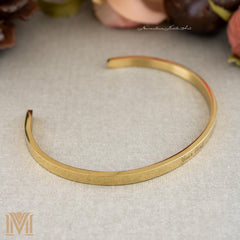 Personalized gold cuff front view