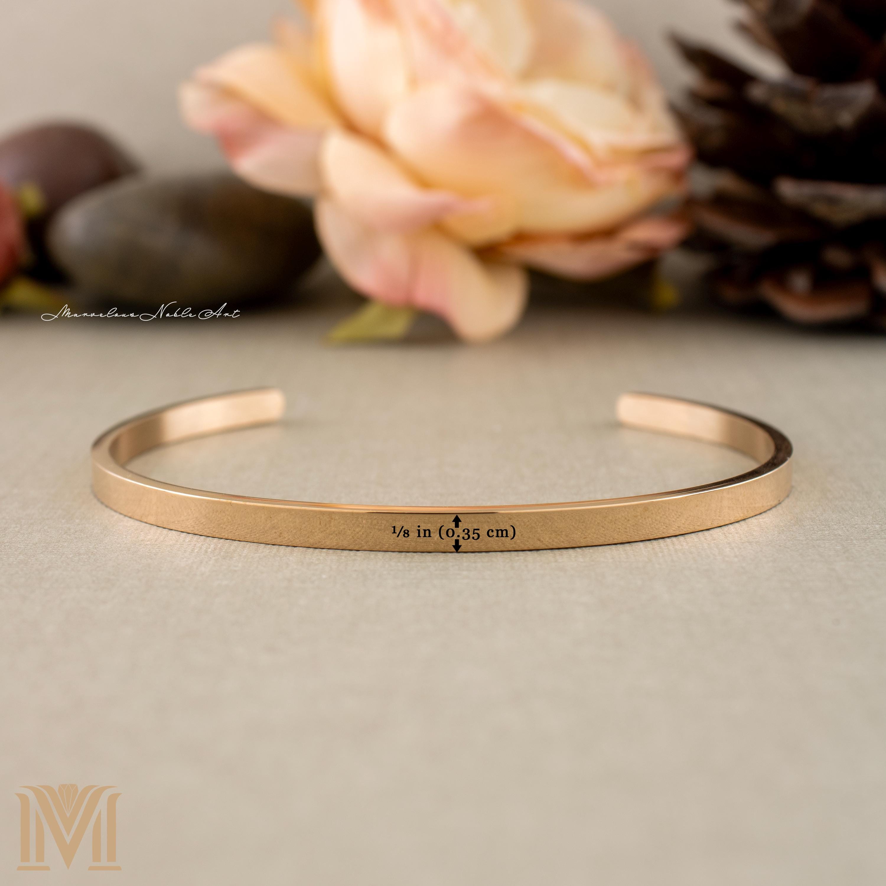 Minimal personalized rose gold cuff