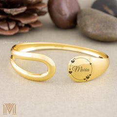 Engraved gold cuff bracelet