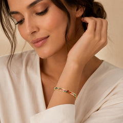 Artistic multicolor enamel bangle