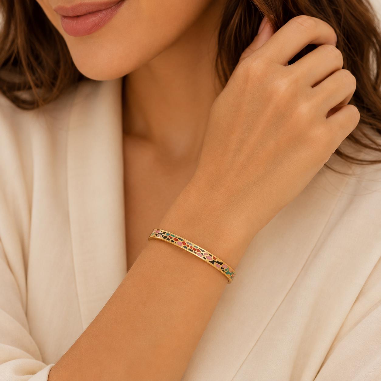 18K gold plated enamel bangle