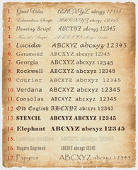 Engraving font styles