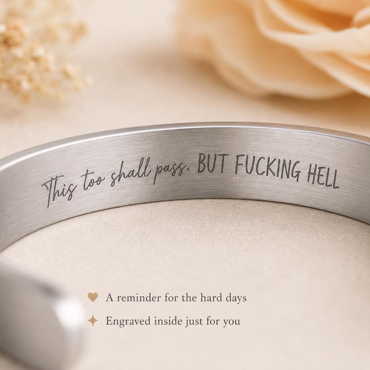 Close-up brushed stainless steel interior engraving