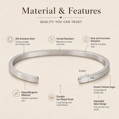 304 stainless steel cuff features