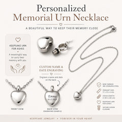 Heart urn pendant specifications