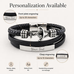 Personalized three-band anchor bracelet