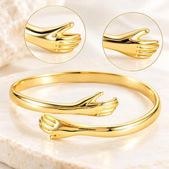 Custom engraved gold hug bracelet