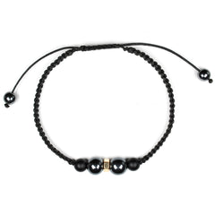 Hematite and Onyx Bracelet, Hematite braided Bracelet, for Men & Women, Black bracelet, Minimalist bracelet, Hematite Armband, Femme, Homme