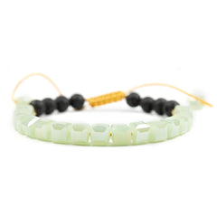 Crystal bracelet with lava 6mm, for women & girls, essential oil diffuser lava bracelet, beaded bracelet, green bracelet, glass bead armband