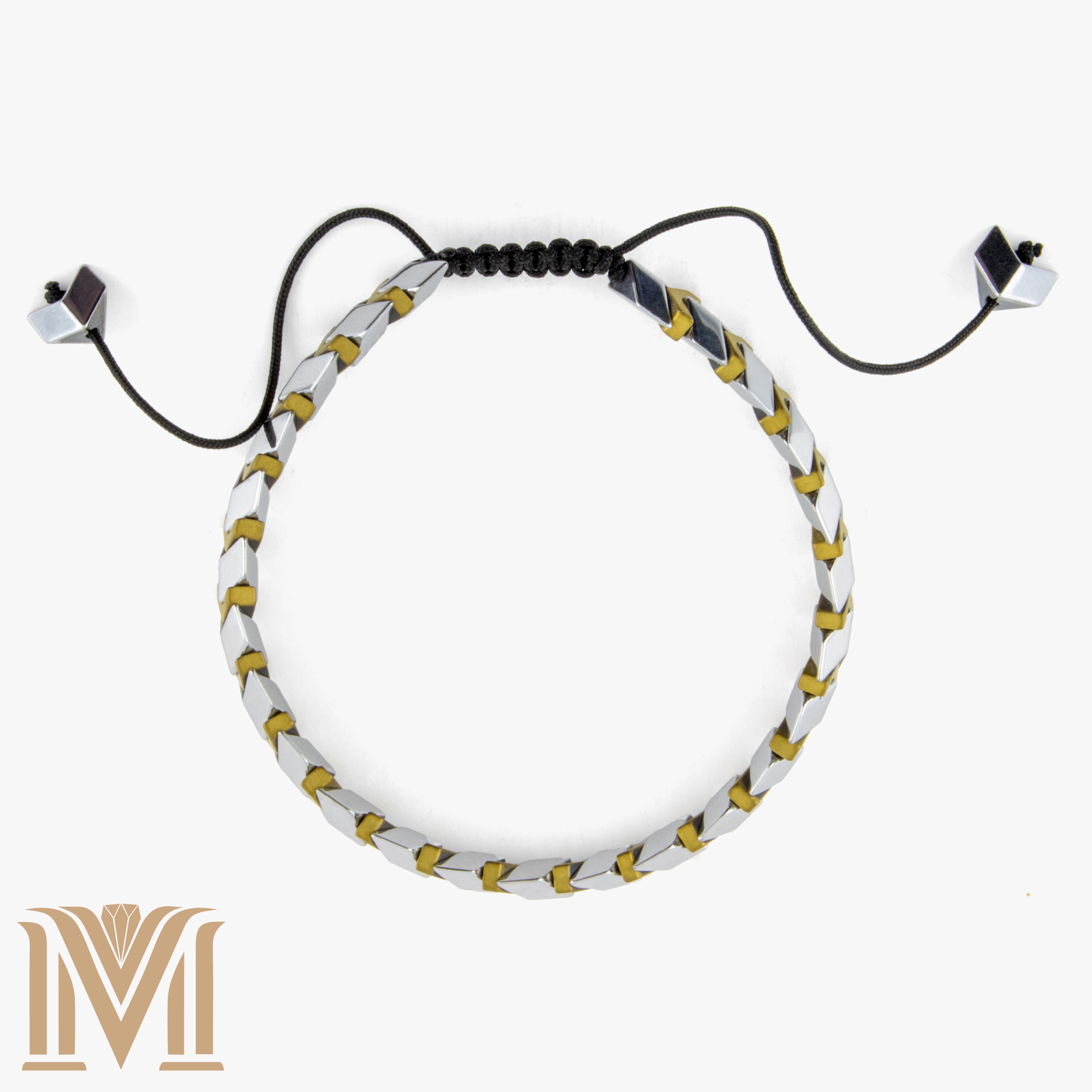 Unisex Hematite Arrow Bracelet – Gold Silver Adjustable Healing Jewelry