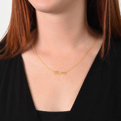 Personalized Name Necklace in 18k Yellow Gold Finish and Polished Stainless Steel, Custom Nameplate Jewelry, Minimalist Gift for Women and Girls