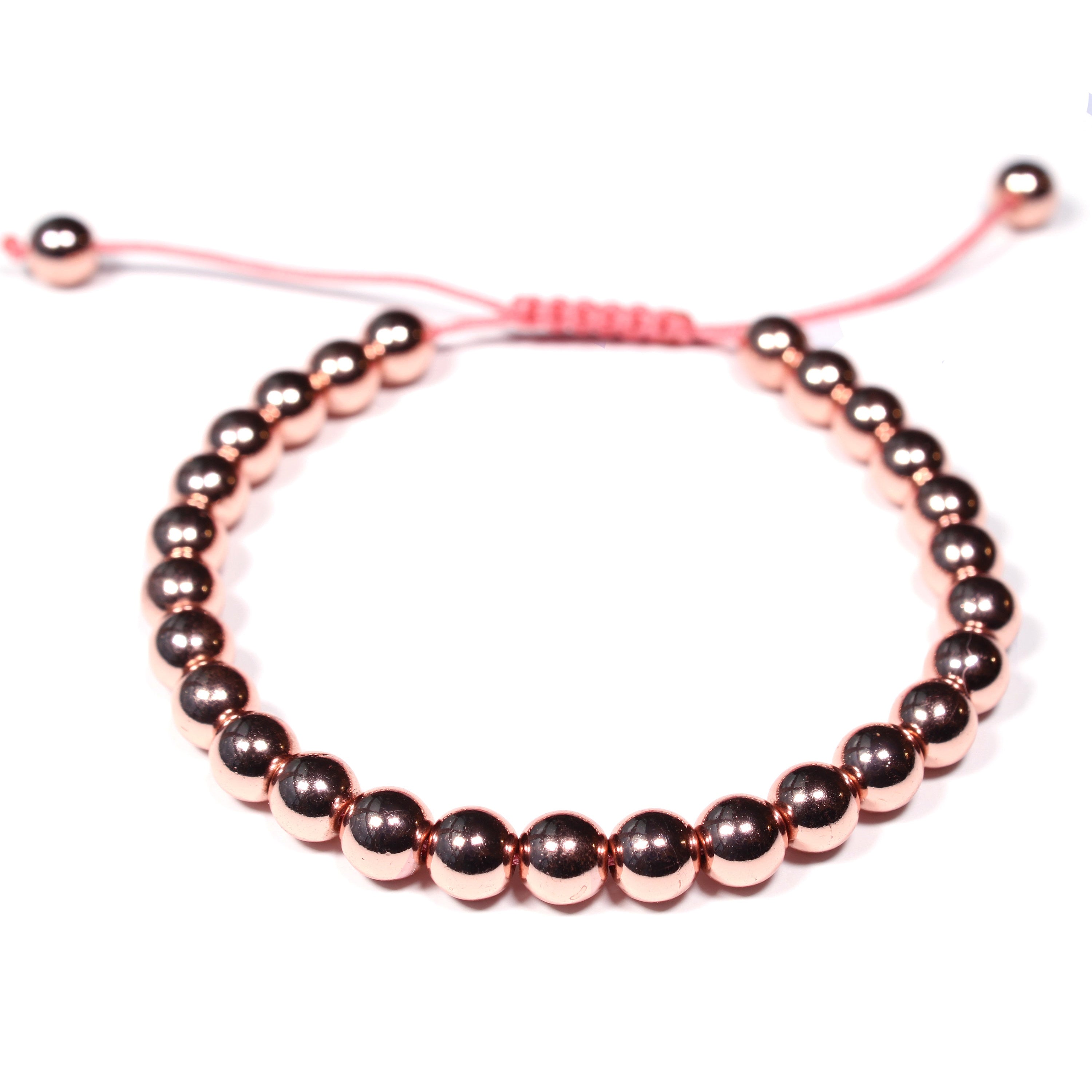 Hematite Power Mini 6mm Beaded Gemstone Bracelet for Women - Rose Gold Hematite Healing Energy Grounding, Balantal Jewelryce Genuine Stone