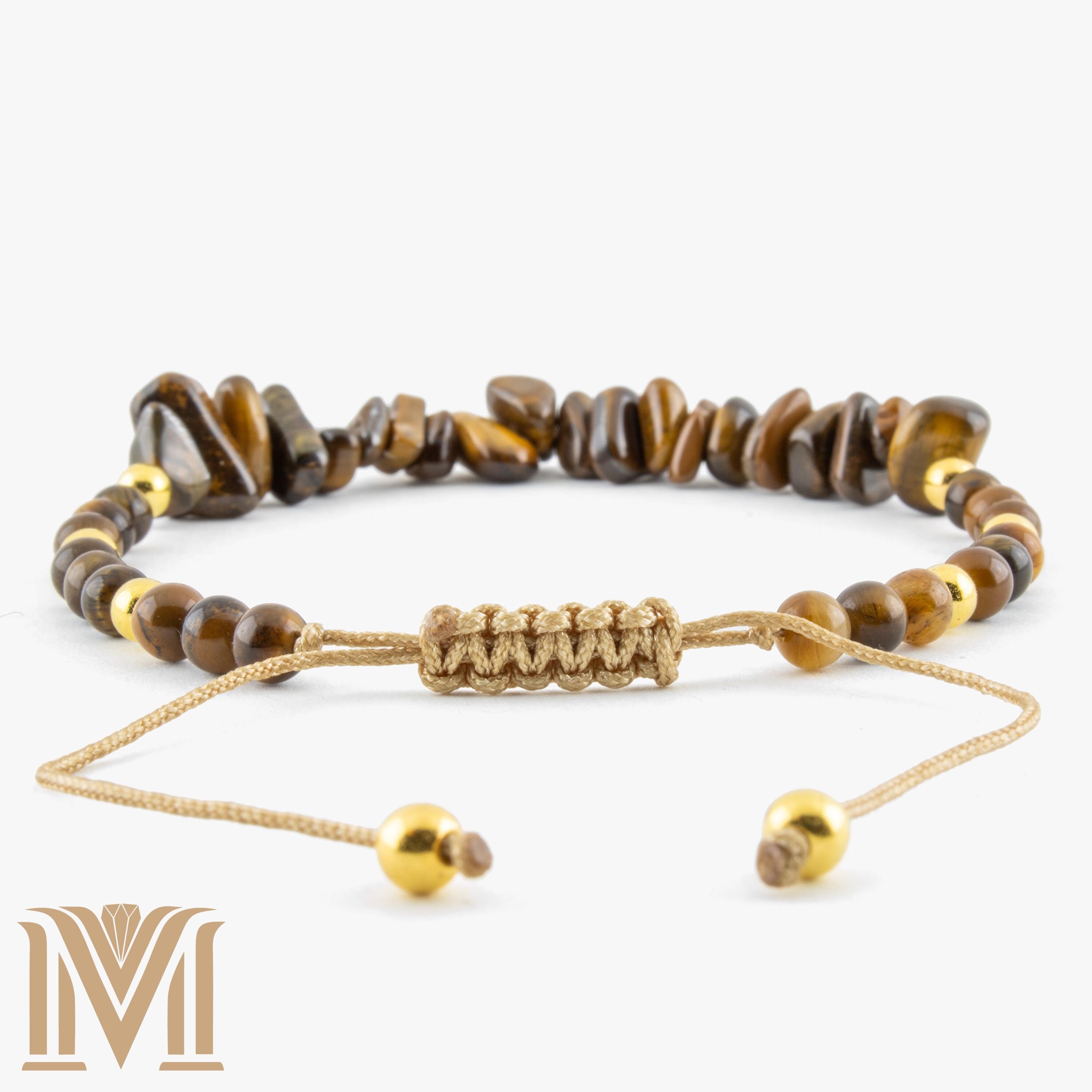 Adjustable Tiger Eye bracelet detail