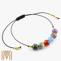 Adjustable chakra gemstone bracelet
