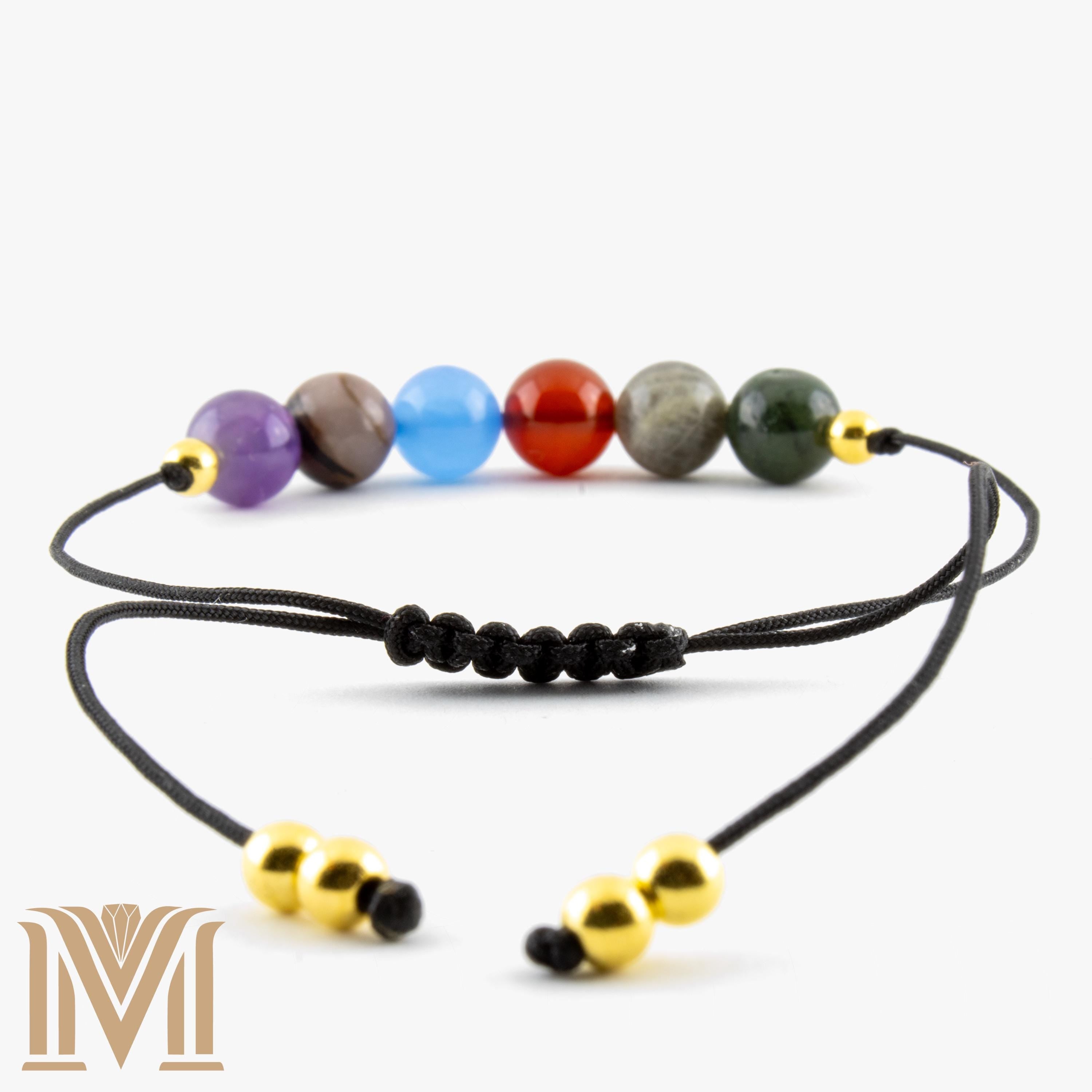 Chakra bracelet gemstone detail