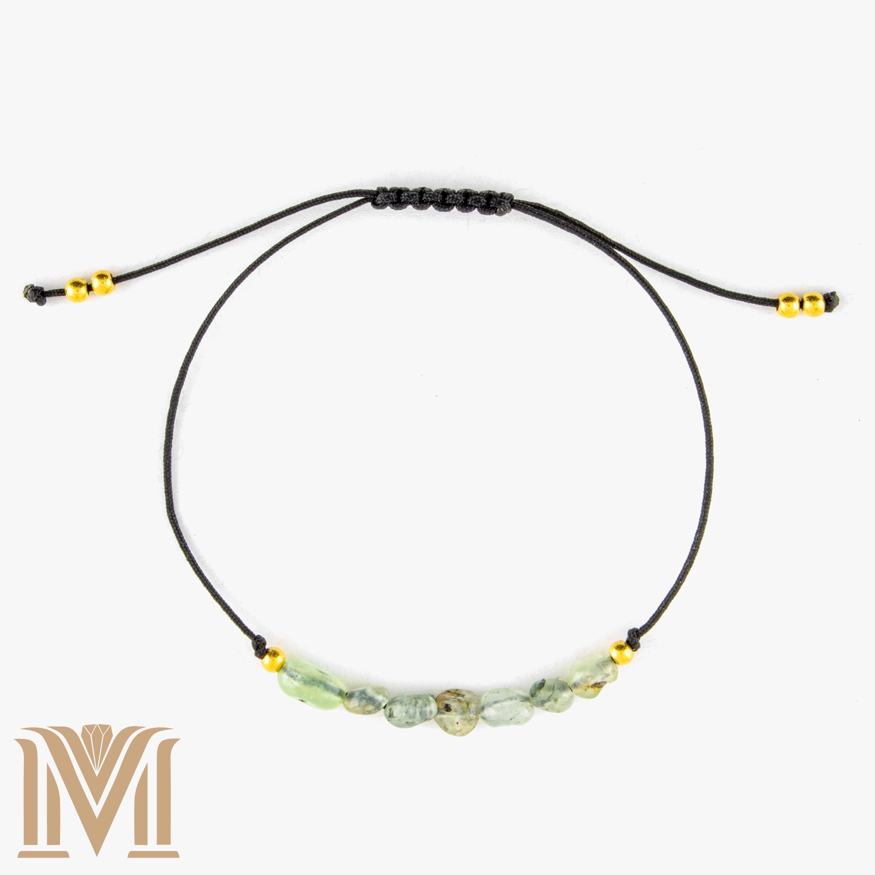 Prehnite bracelet close-up