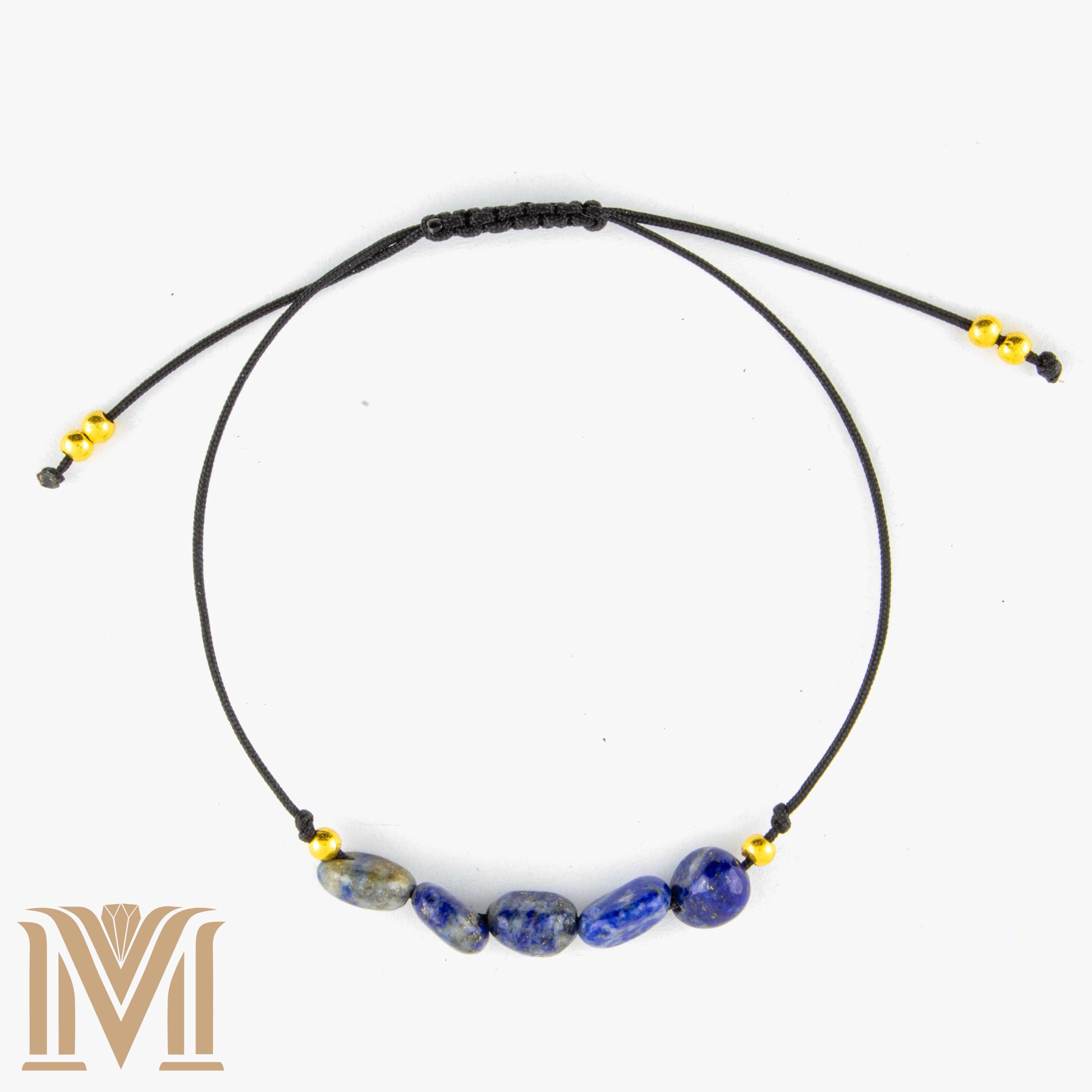 Black cord Lapis Lazuli bracelet