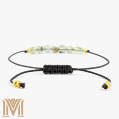Prehnite macrame bracelet detail