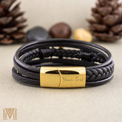 Engravable gold magnetic clasp close-up