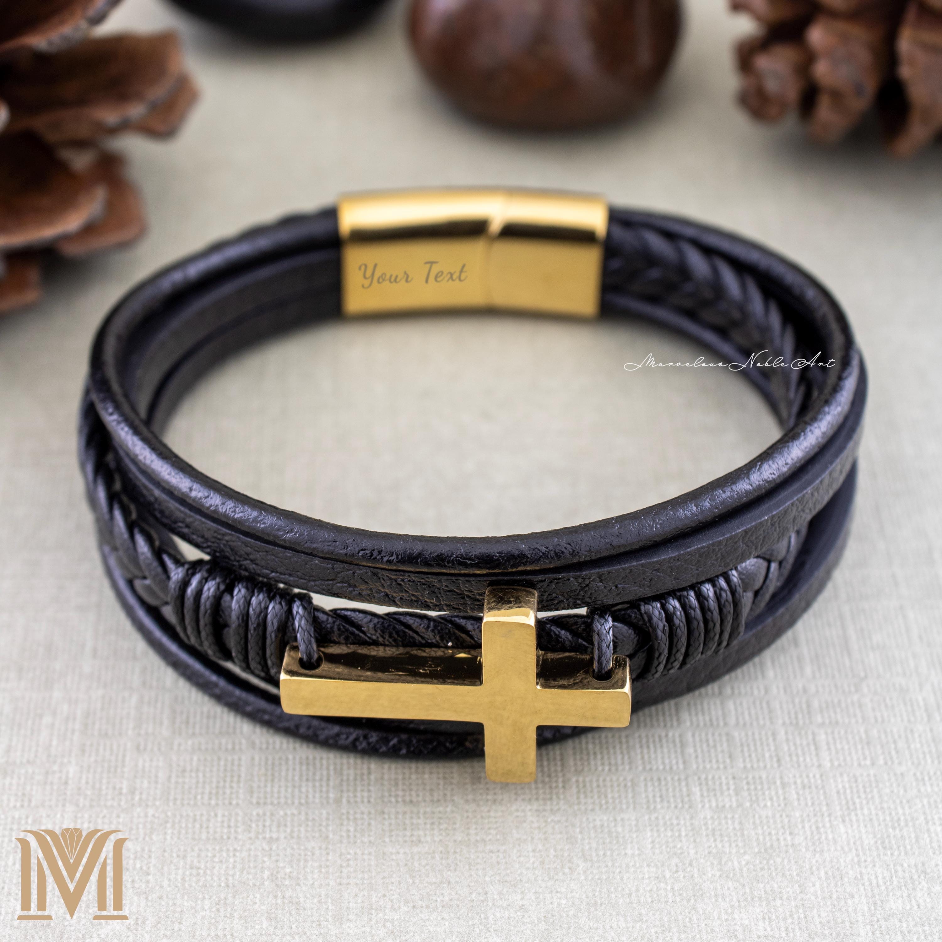 Side view of cross and gold clasp