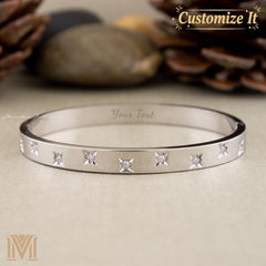Personalized silver bangle with inside engraving