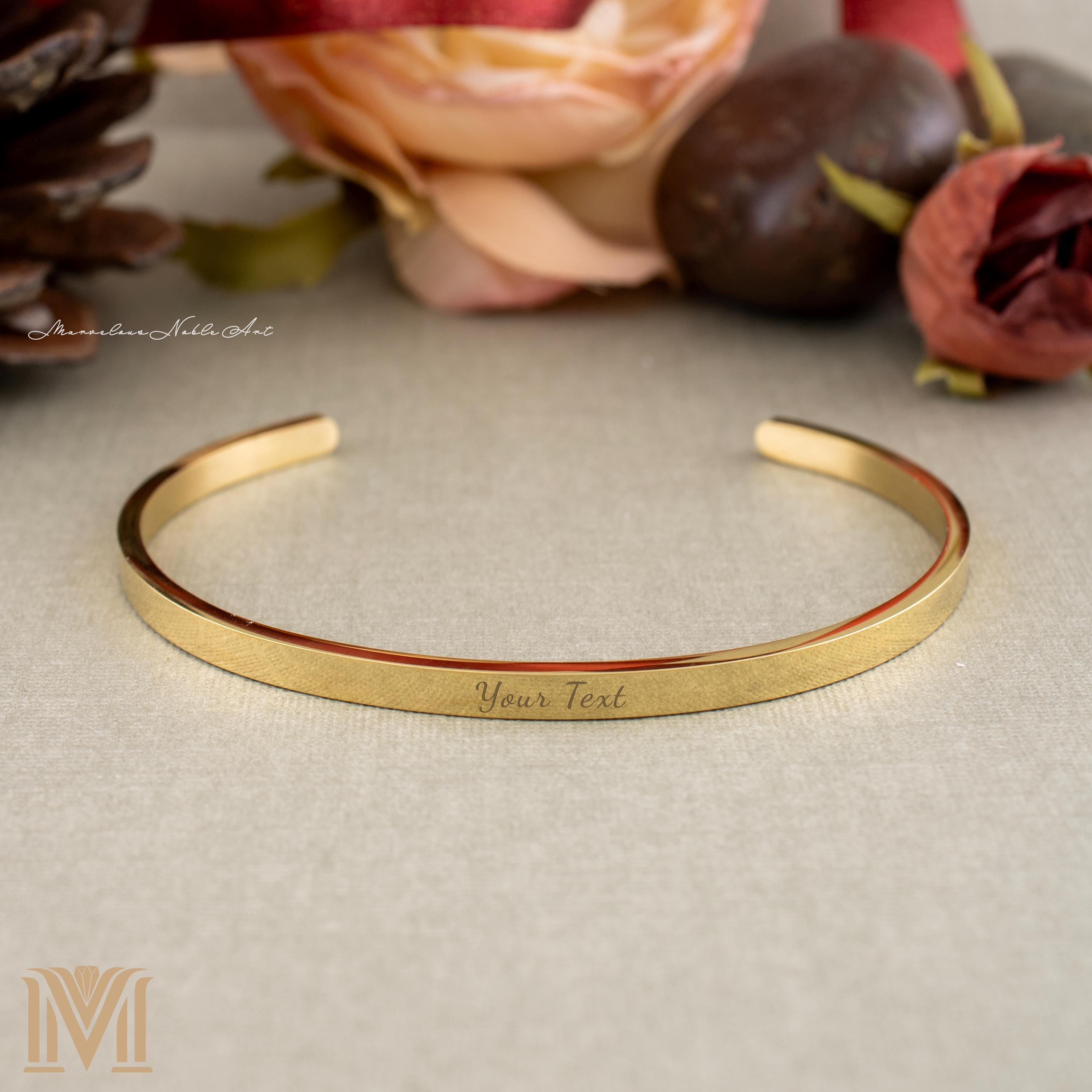 Top view of gold cuff