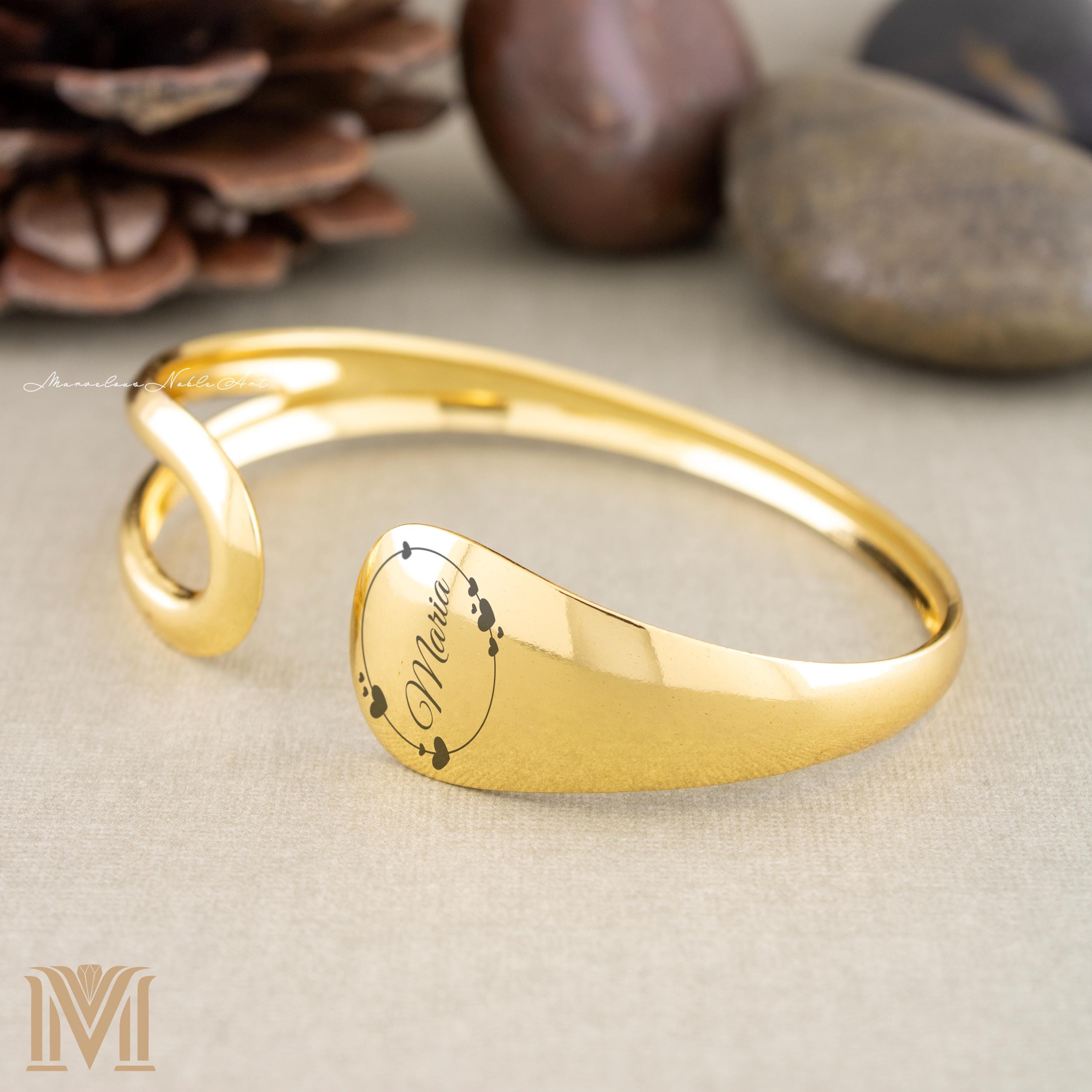 Gold bracelet close-up