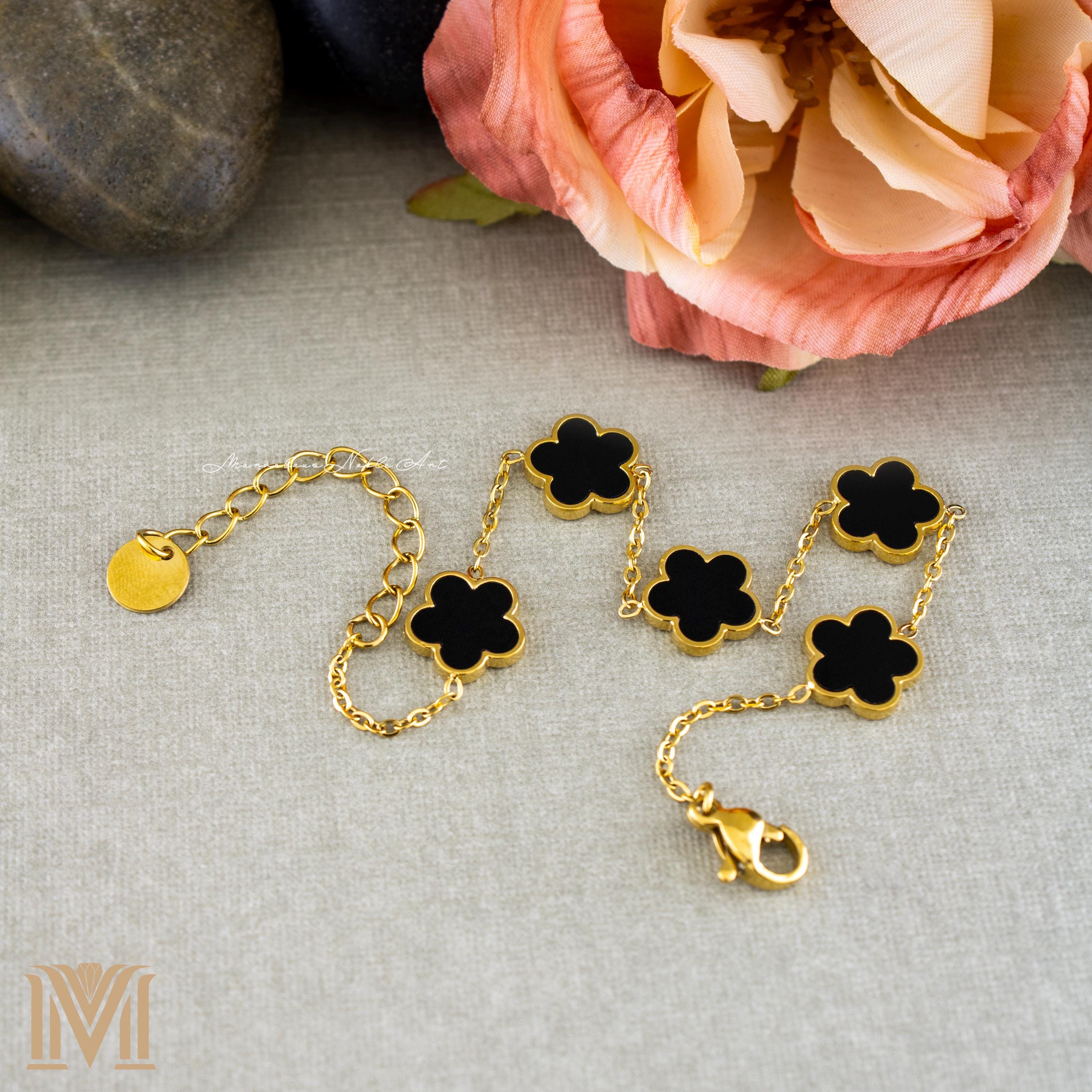 Black clover bracelet side view